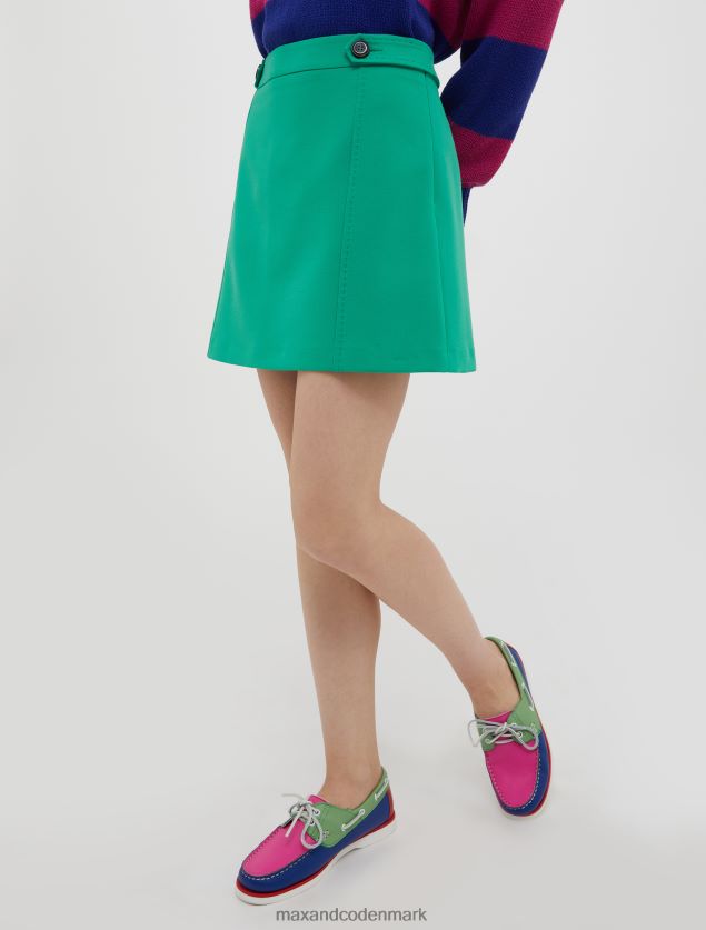 Kvinder stræk nederdel i dobbelt stof MAX&Co. Smaragd grøn B2Z2T6269 beklædning