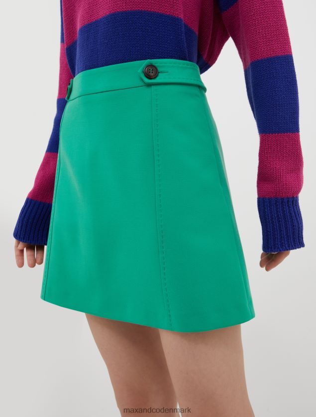Kvinder stræk nederdel i dobbelt stof MAX&Co. Smaragd grøn B2Z2T6269 beklædning