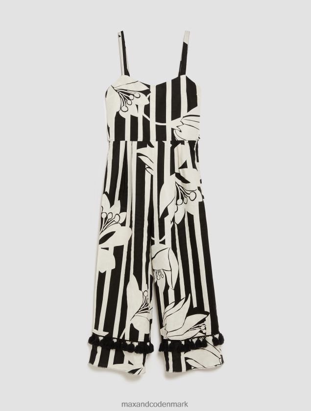 Kvinder cropped linned jumpsuit MAX&Co. sort mønster B2Z2T6163 beklædning