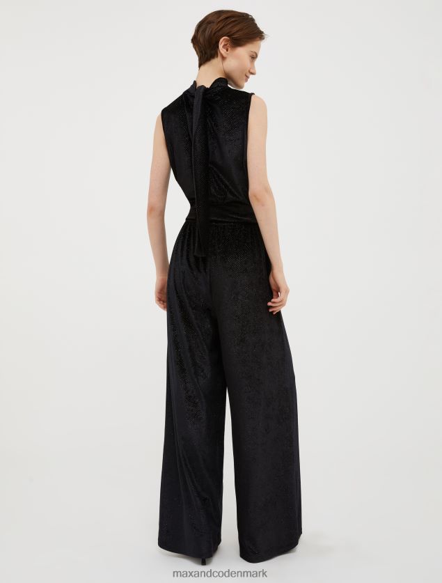 Kvinder glitret fløjlsjersey jumpsuit MAX&Co. sort B2Z2T6167 beklædning