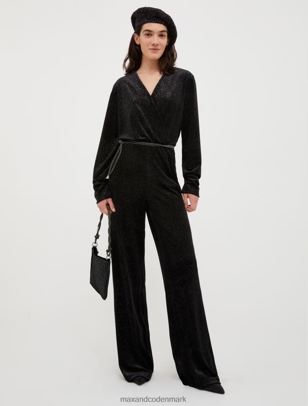 Kvinder glitter fløjl jumpsuit MAX&Co. sort B2Z2T6156 beklædning