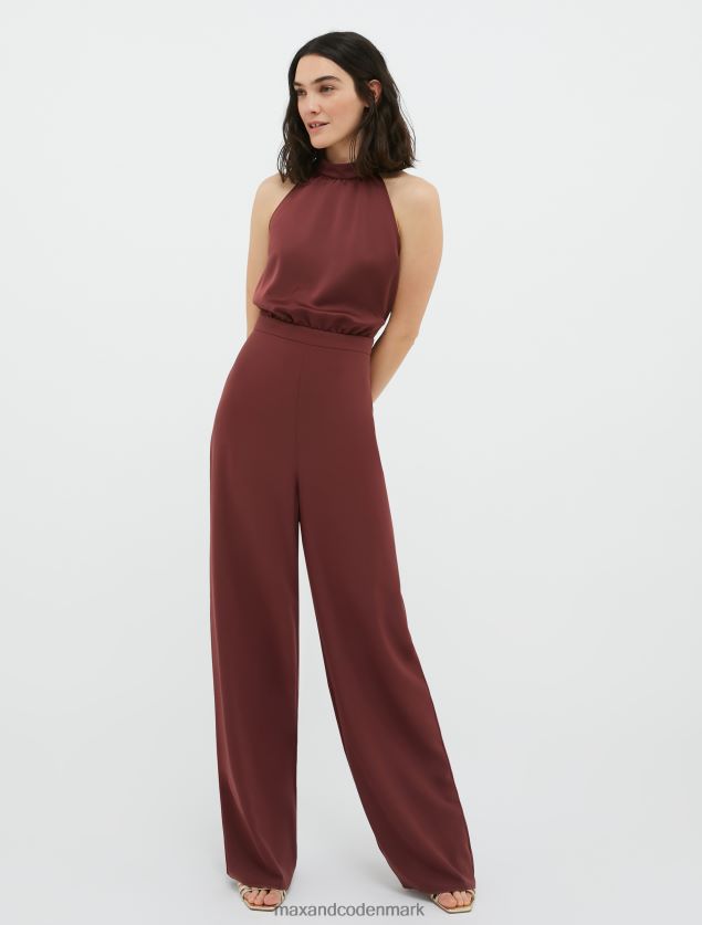 Kvinder halterneck envers-satin jumpsuit MAX&Co. bordeaux B2Z2T6161 beklædning