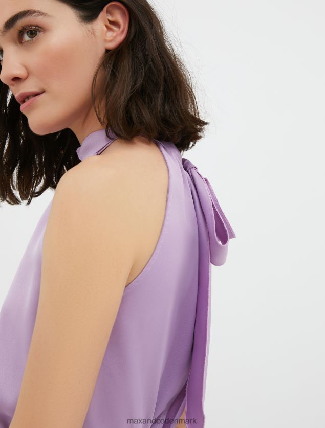 Kvinder halterneck envers-satin jumpsuit MAX&Co. lilla B2Z2T6162 beklædning