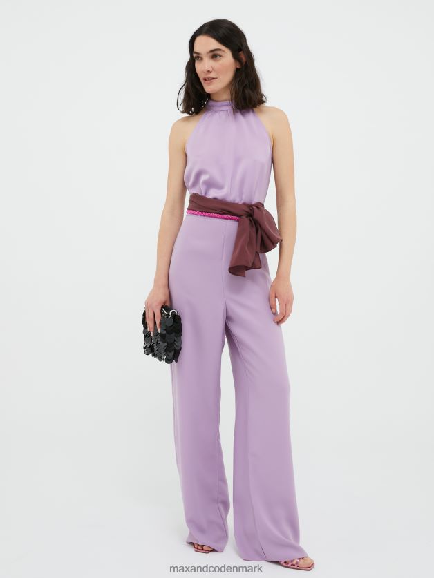 Kvinder halterneck envers-satin jumpsuit MAX&Co. lilla B2Z2T6162 beklædning