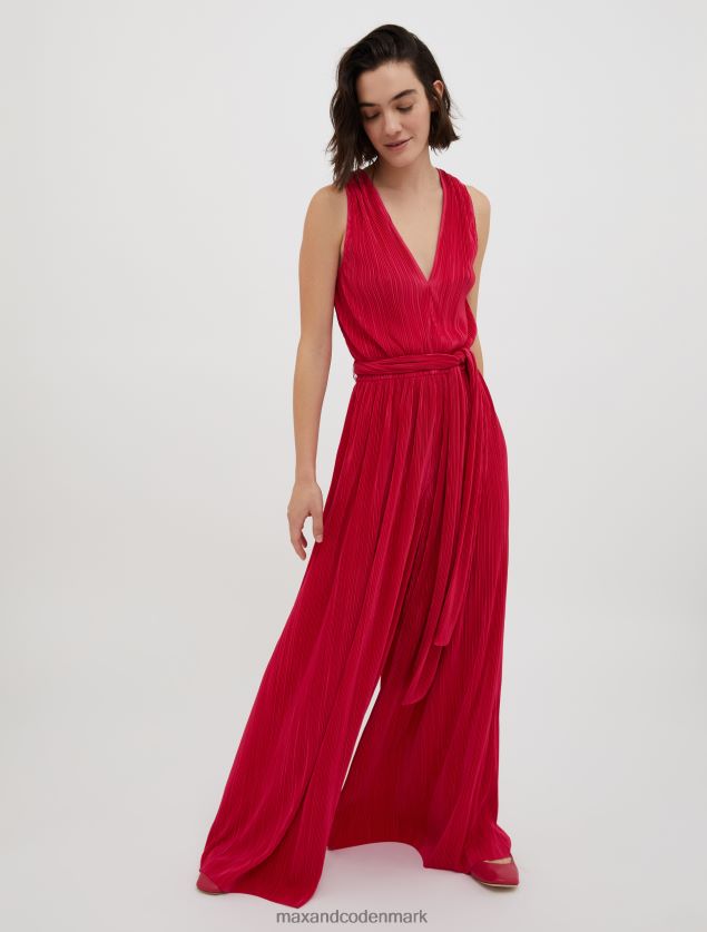 Kvinder mikro-plisseret jersey jumpsuit MAX&Co. rød B2Z2T6157 beklædning