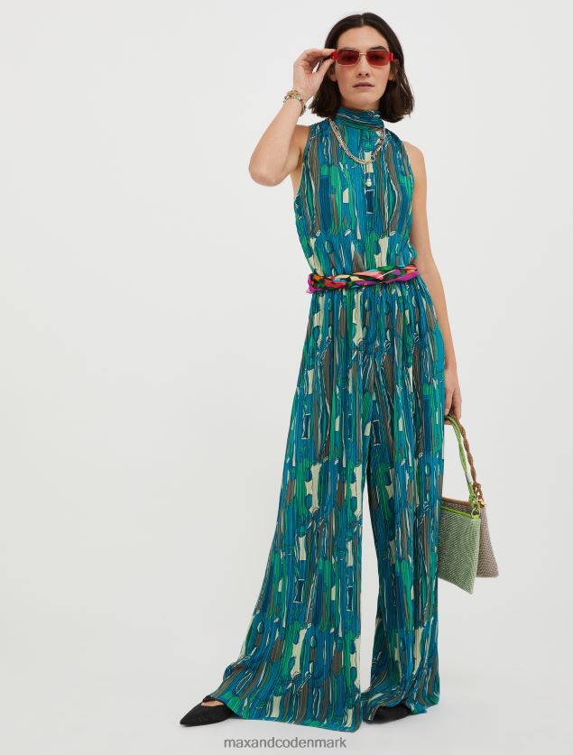 Kvinder plisseret jersey jumpsuit MAX&Co. grønt mønster B2Z2T6154 beklædning