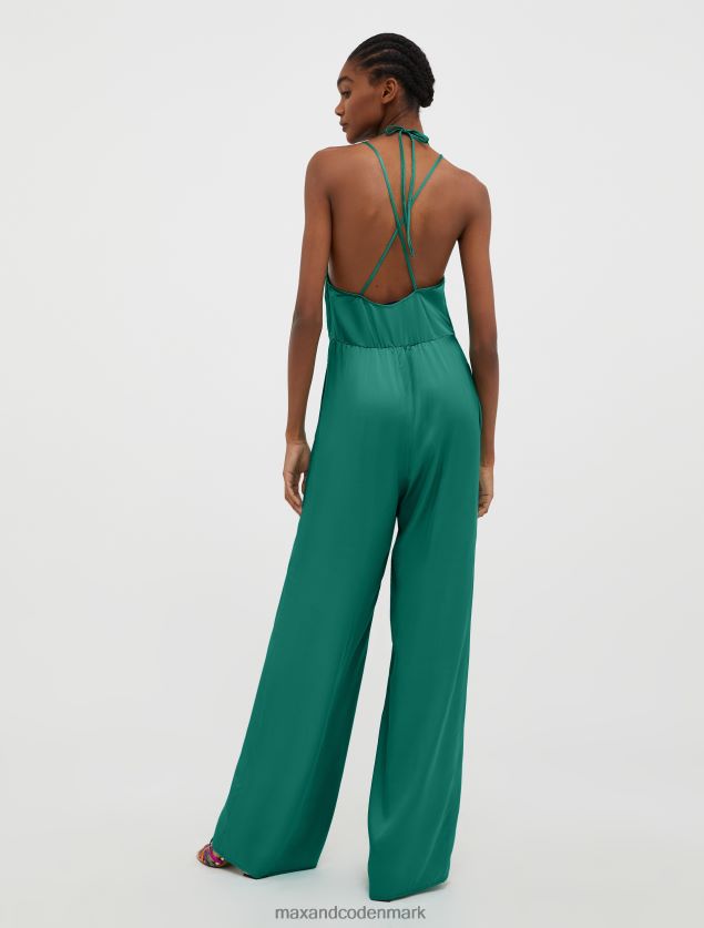 Kvinder satin palazzo jumpsuit MAX&Co. Smaragd grøn B2Z2T6144 beklædning