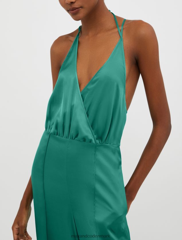 Kvinder satin palazzo jumpsuit MAX&Co. Smaragd grøn B2Z2T6144 beklædning