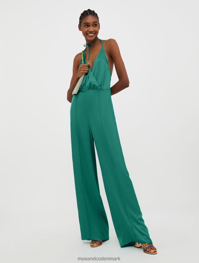 Kvinder satin palazzo jumpsuit MAX&Co. Smaragd grøn B2Z2T6144 beklædning