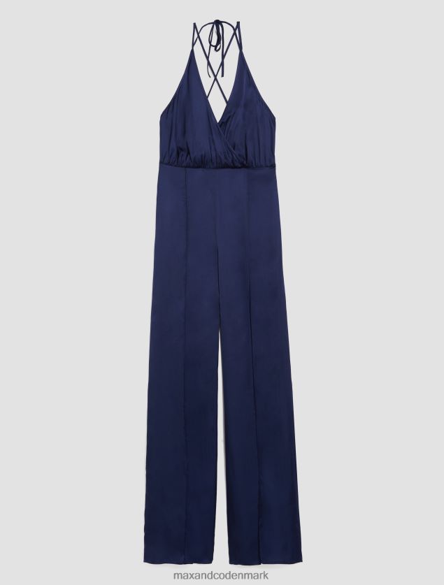 Kvinder satin palazzo jumpsuit MAX&Co. midnatsblå B2Z2T6145 beklædning