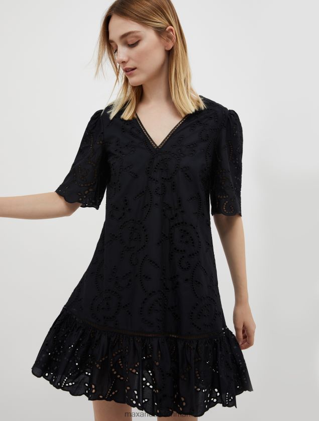 Kvinder Broderie-anglaise kjole i bomuld MAX&Co. sort B2Z2T699 beklædning
