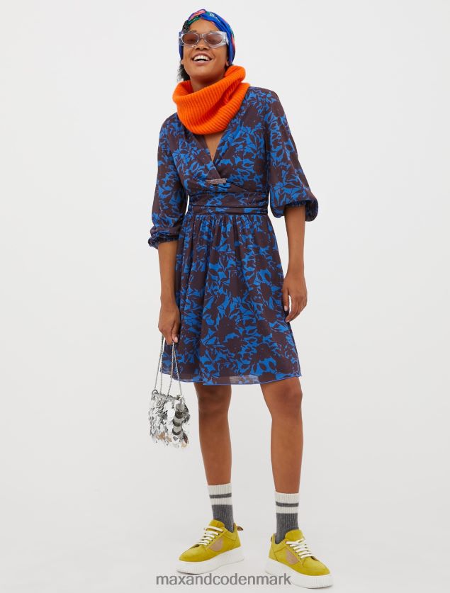 Kvinder blomstret jersey kjole MAX&Co. midnatsblå B2Z2T6113 beklædning