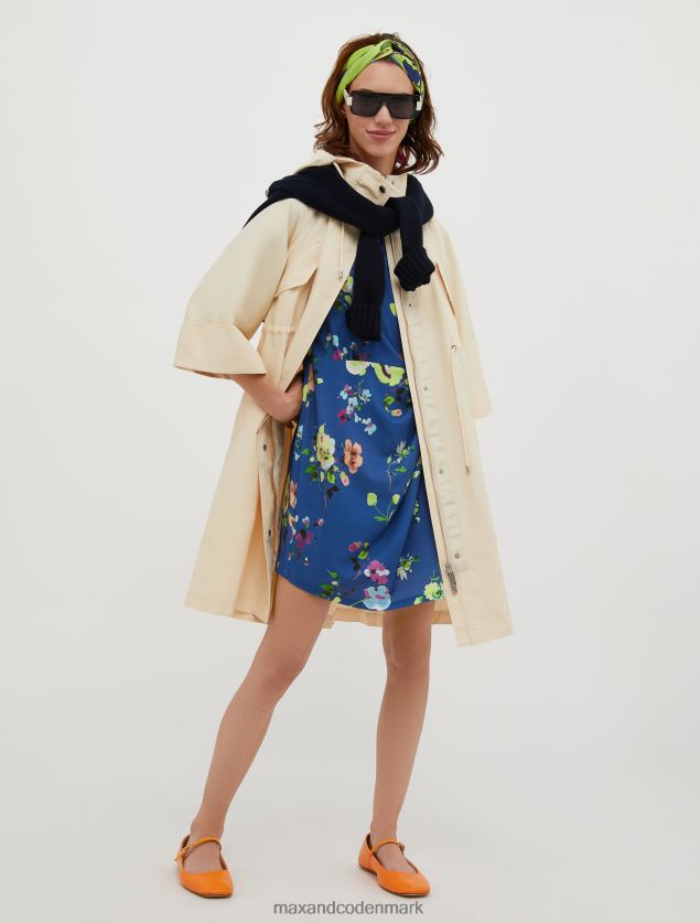 Kvinder blomstret sable slå-om kjole MAX&Co. kina blåt mønster B2Z2T643 beklædning