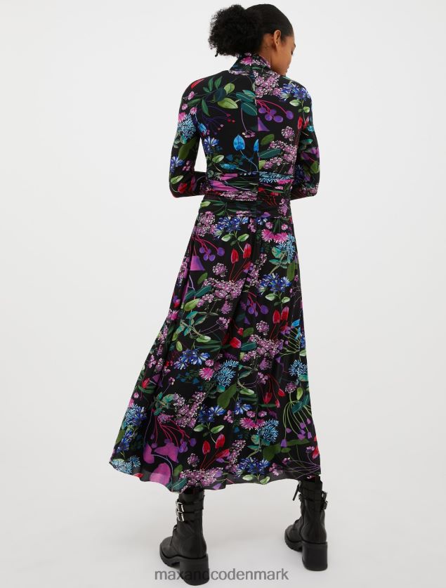 Kvinder blomstret tyl kjole MAX&Co. sort B2Z2T688 beklædning