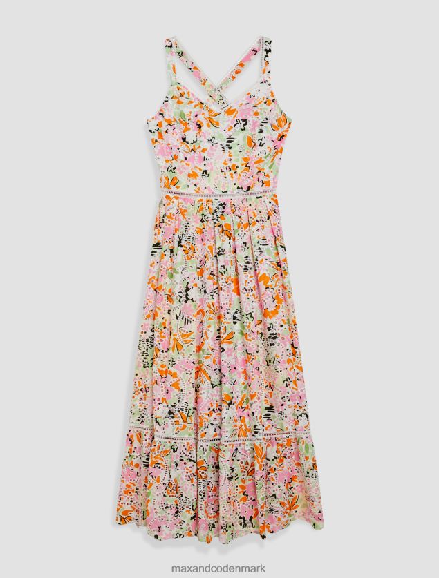 Kvinder bomuld broderie-anglaise sundress MAX&Co. citrongult mønster B2Z2T622 beklædning