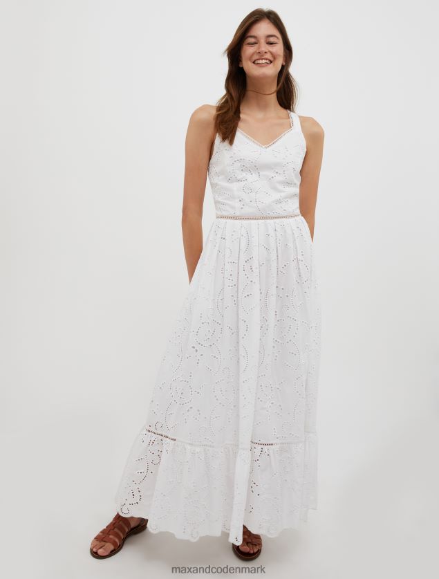 Kvinder bomuld broderie-anglaise sundress MAX&Co. optik hvid B2Z2T621 beklædning