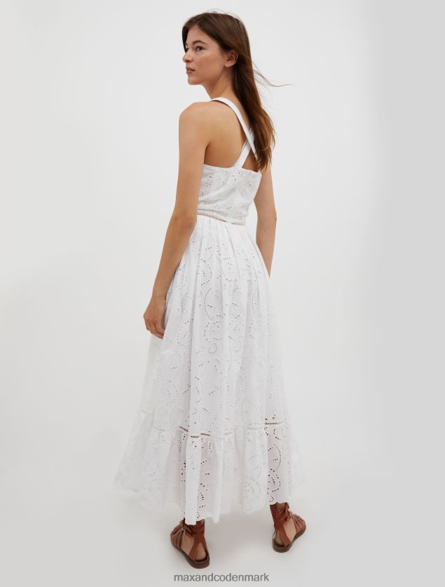 Kvinder bomuld broderie-anglaise sundress MAX&Co. optik hvid B2Z2T621 beklædning