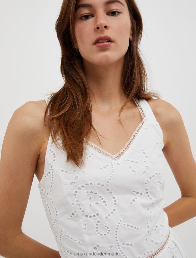 Kvinder bomuld broderie-anglaise sundress MAX&Co. optik hvid B2Z2T621 beklædning