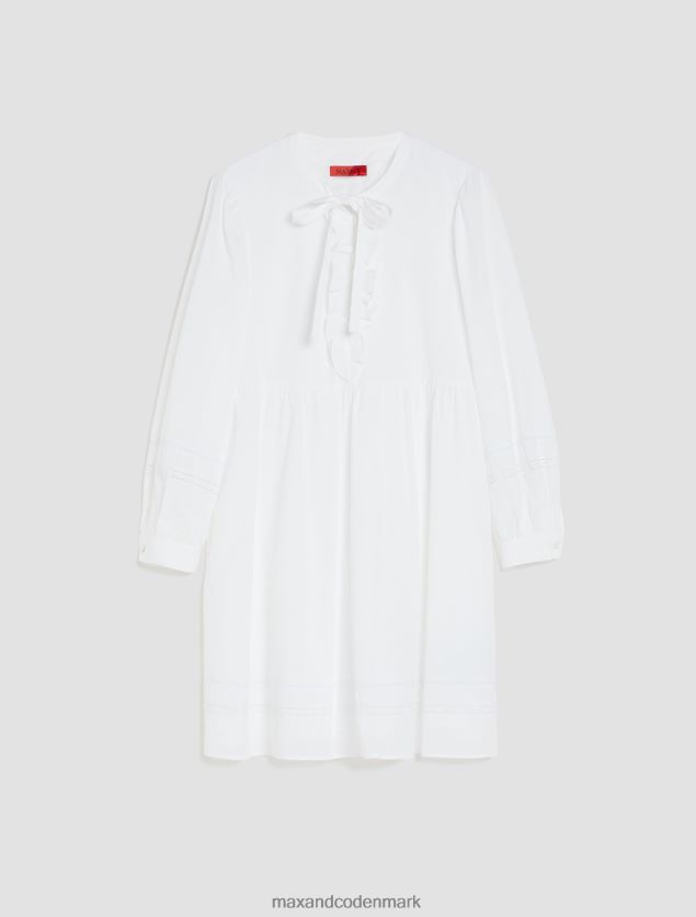 Kvinder bomuldskjole med blondedetaljer MAX&Co. hvid B2Z2T6104 beklædning