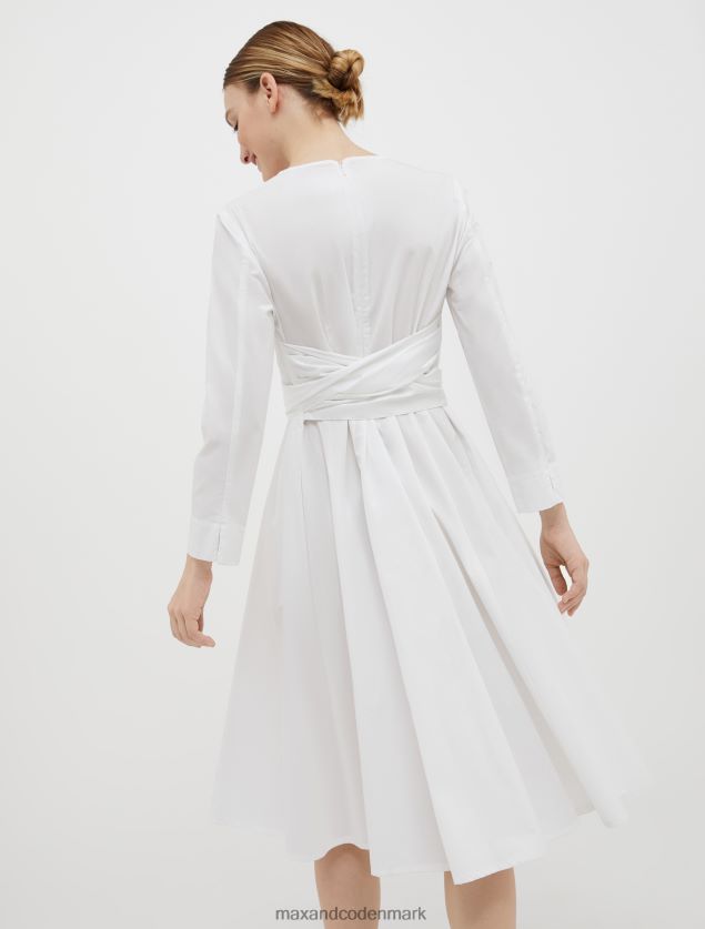 Kvinder bomuldspoplin corolla kjole MAX&Co. elfenben B2Z2T658 beklædning