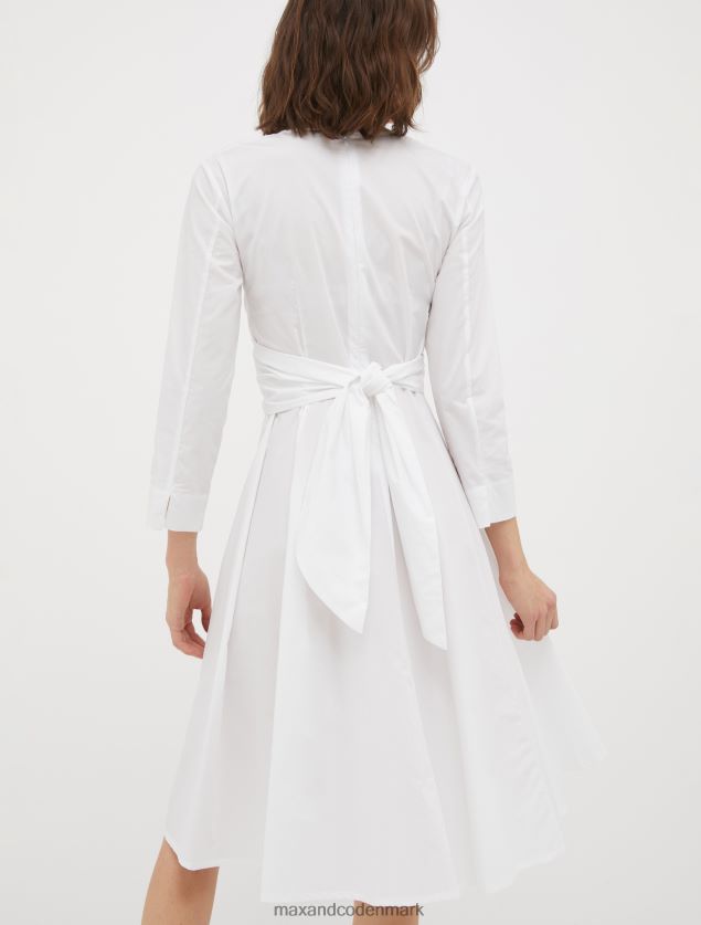 Kvinder bomuldspoplin corolla kjole MAX&Co. hvid B2Z2T619 beklædning