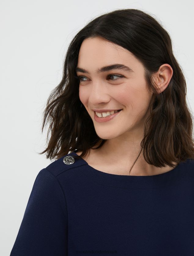 Kvinder breton-stribet t-shirt kjole MAX&Co. Marine blå B2Z2T6130 beklædning