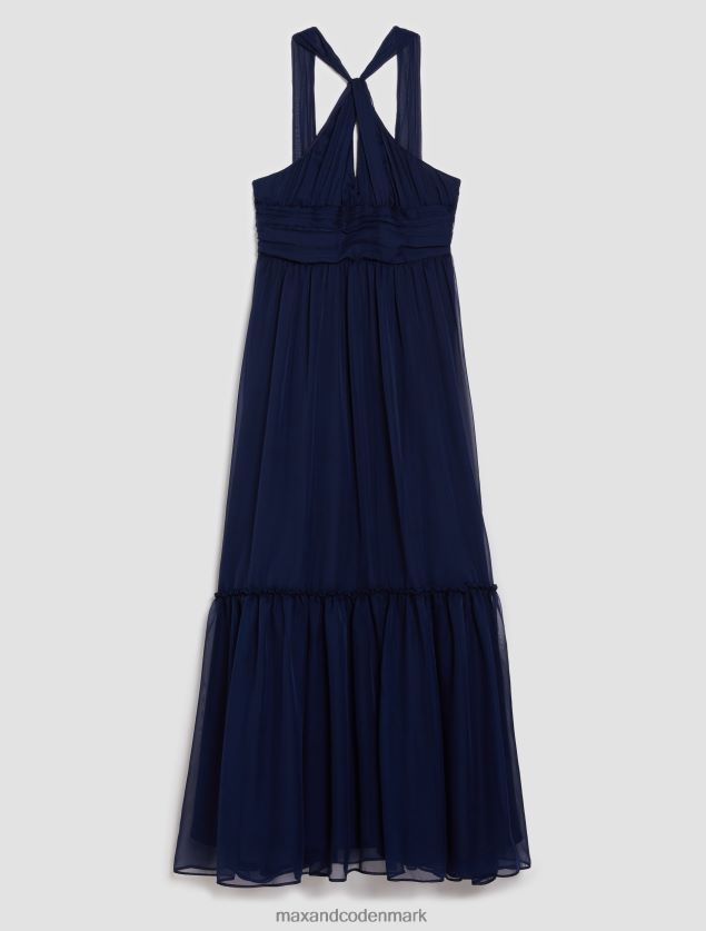 Kvinder chiffon maxi kjole MAX&Co. midnatsblå B2Z2T6138 beklædning