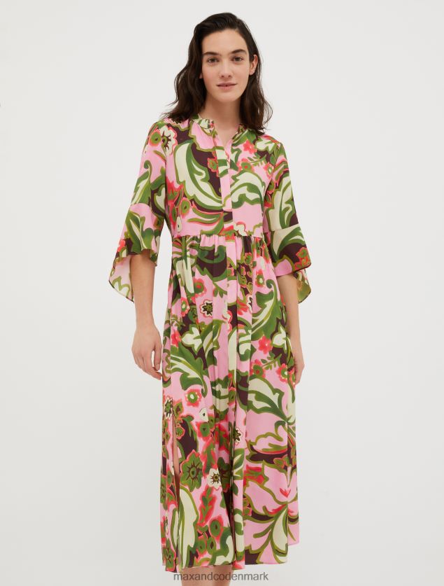 Kvinder crepe de chine skjortekjole MAX&Co. rosa mønster B2Z2T629 beklædning