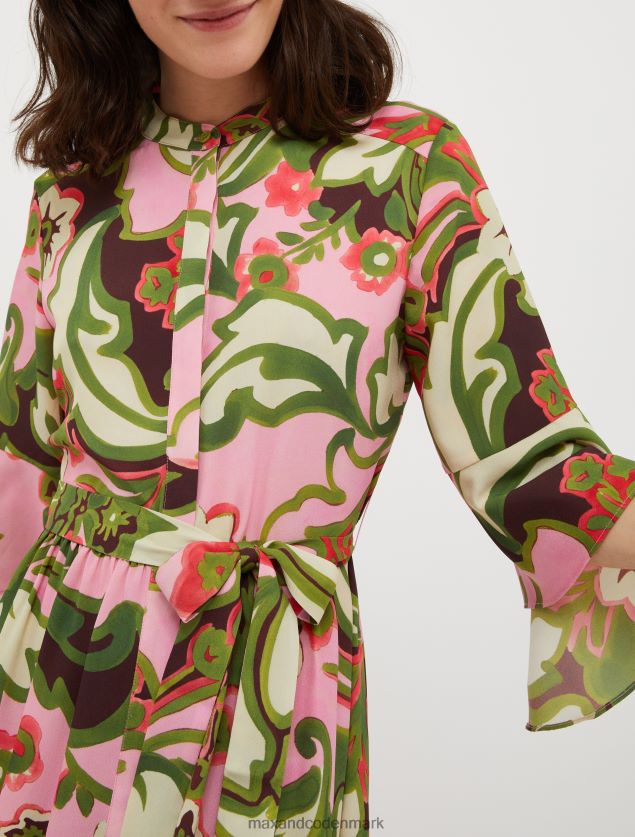 Kvinder crepe de chine skjortekjole MAX&Co. rosa mønster B2Z2T629 beklædning