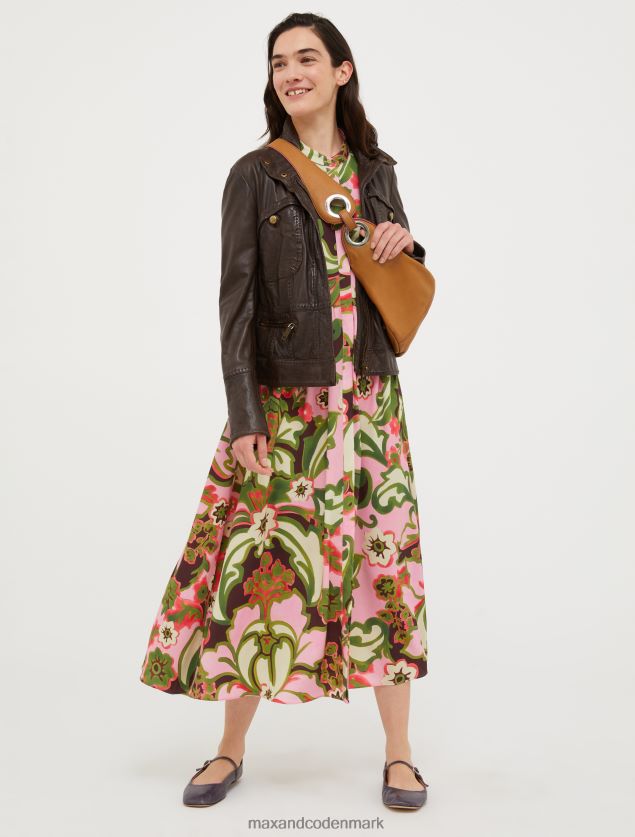 Kvinder crepe de chine skjortekjole MAX&Co. rosa mønster B2Z2T629 beklædning