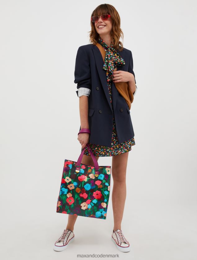 Kvinder crepe de chine tunika kjole MAX&Co. gammelt rosenmønster B2Z2T618 beklædning