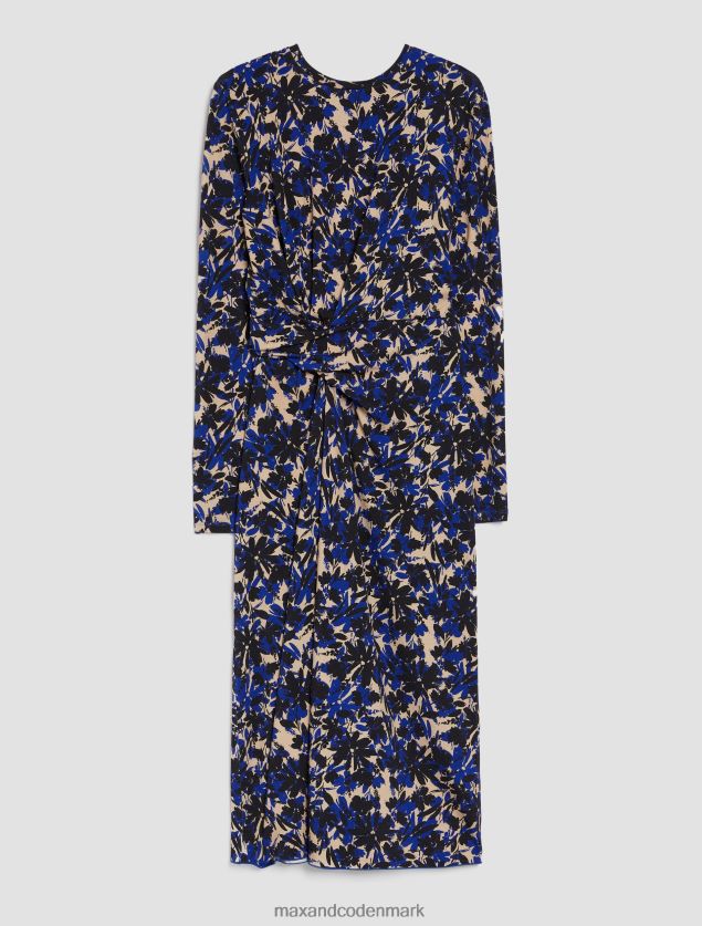 Kvinder draperet jersey kjole MAX&Co. Marine blå B2Z2T648 beklædning