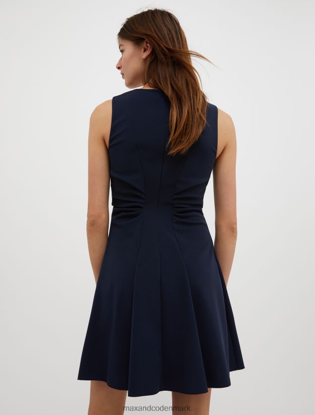 Kvinder draperet jersey-skedekjole MAX&Co. Marine blå B2Z2T675 beklædning
