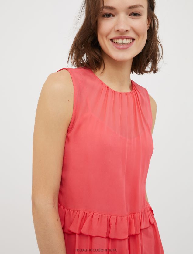 Kvinder georgette-kjole med flæser MAX&Co. rød B2Z2T651 beklædning