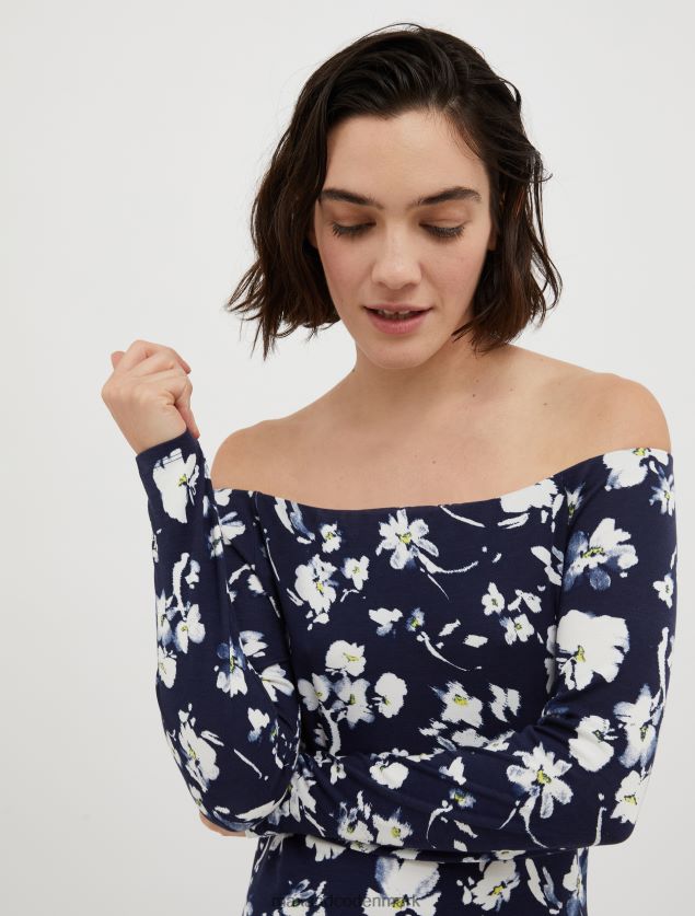 Kvinder jersey maxi-kjole med blomsterprint MAX&Co. Marine blå B2Z2T6111 beklædning