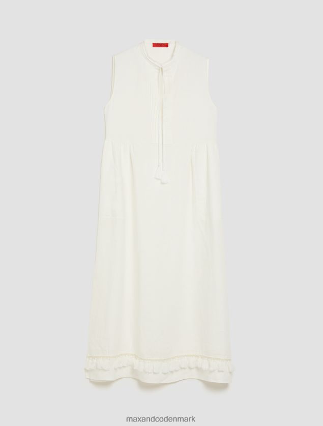 Kvinder kvast hørkjole MAX&Co. elfenben B2Z2T624 beklædning