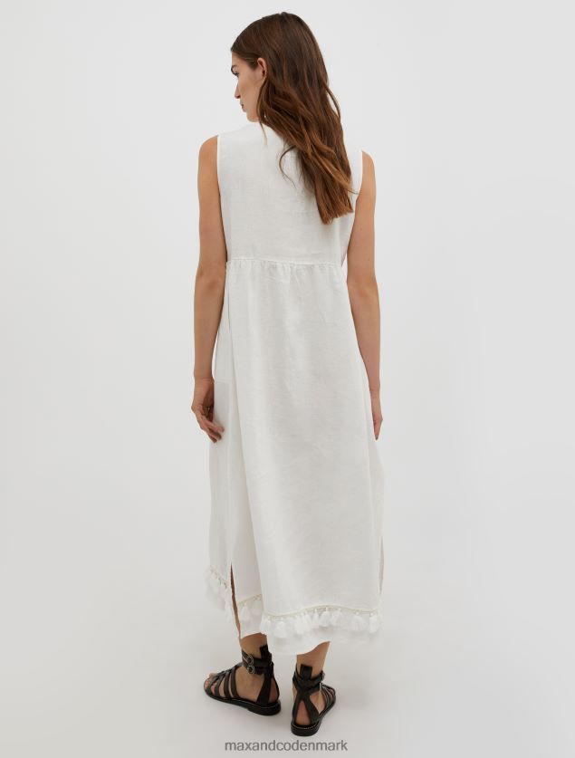 Kvinder kvast hørkjole MAX&Co. elfenben B2Z2T624 beklædning