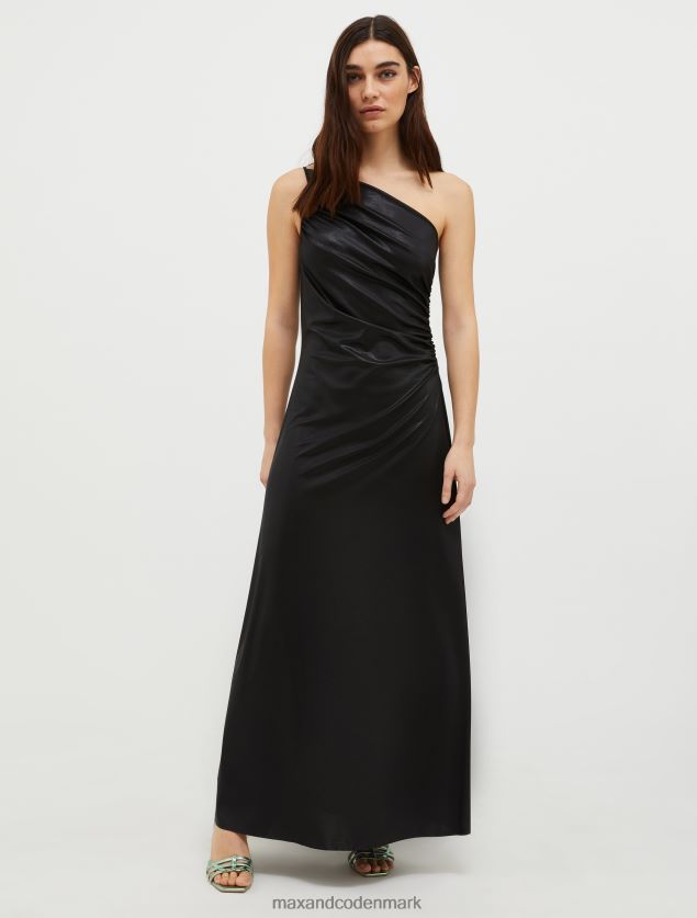 Kvinder lang metallisk jersey kjole MAX&Co. sort B2Z2T6139 beklædning