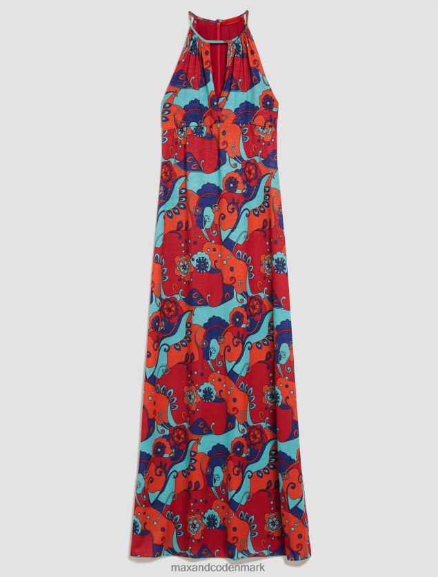 Kvinder lurex jersey maxi kjole MAX&Co. fuchsia mønster B2Z2T612 beklædning