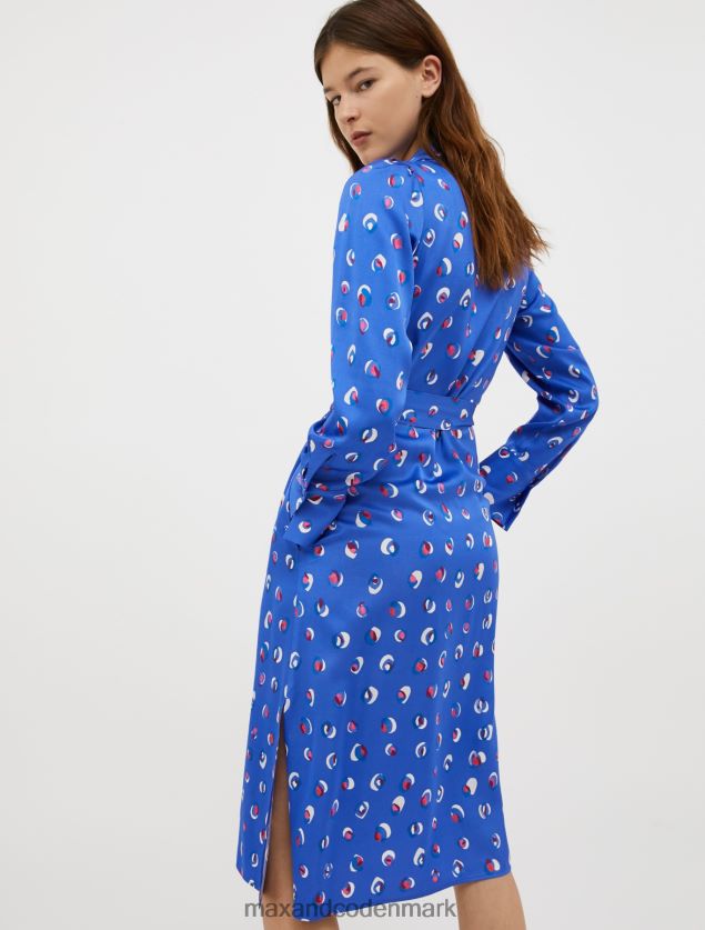 Kvinder mønstret satin skjortekjole MAX&Co. grønt mønster B2Z2T6131 beklædning