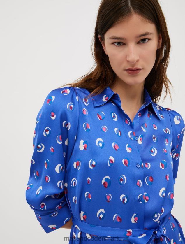 Kvinder mønstret satin skjortekjole MAX&Co. grønt mønster B2Z2T6131 beklædning