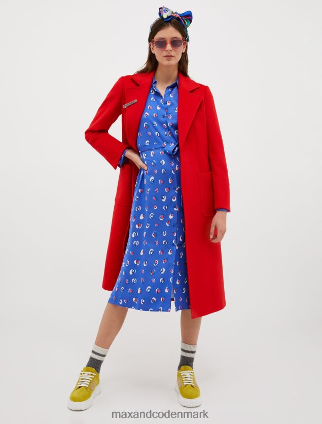 Kvinder mønstret satin skjortekjole MAX&Co. grønt mønster B2Z2T6131 beklædning