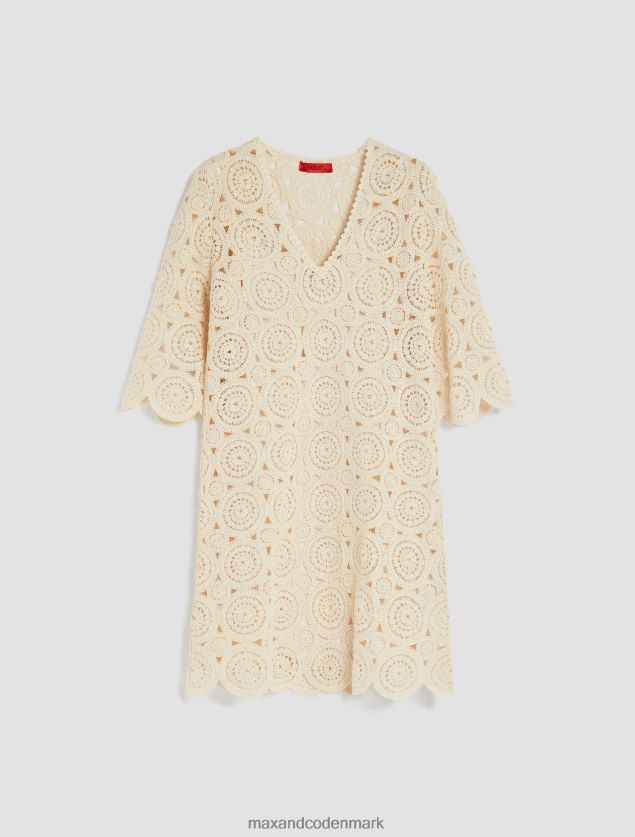 Kvinder macrame jersey kjole MAX&Co. hvid B2Z2T6102 beklædning