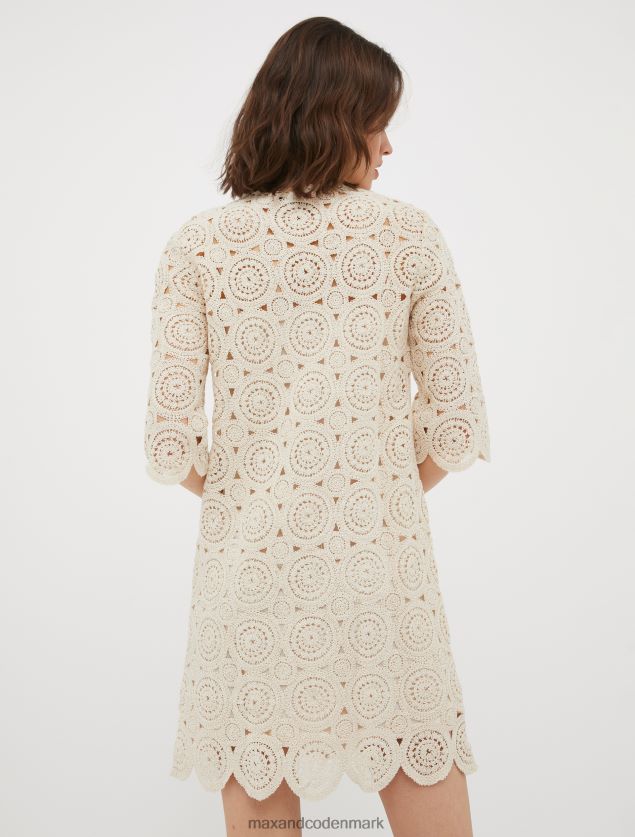 Kvinder macrame jersey kjole MAX&Co. hvid B2Z2T6102 beklædning