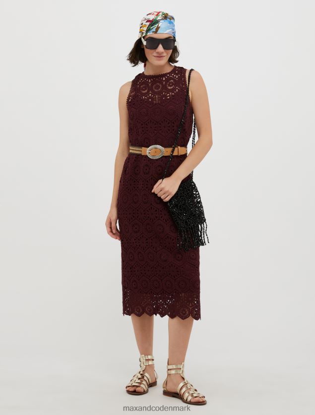 Kvinder macrame jersey kjole MAX&Co. rød B2Z2T681 beklædning