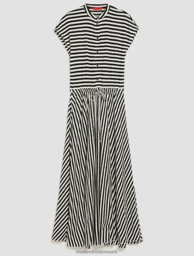 Kvinder maxikjole i bomuld og hør MAX&Co. sort mønster B2Z2T698 beklædning