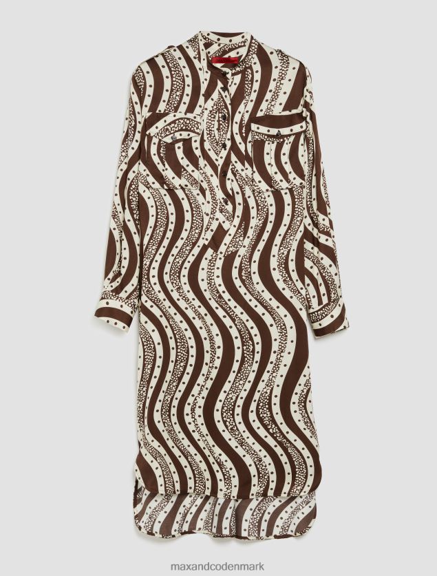 Kvinder mennesker, steder, farve safari kjole MAX&Co. brunt mønster B2Z2T672 beklædning