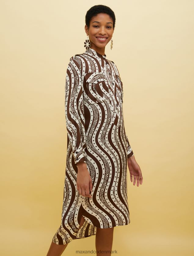 Kvinder mennesker, steder, farve safari kjole MAX&Co. brunt mønster B2Z2T672 beklædning