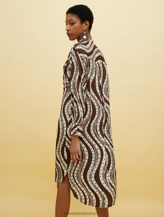 Kvinder mennesker, steder, farve safari kjole MAX&Co. brunt mønster B2Z2T672 beklædning
