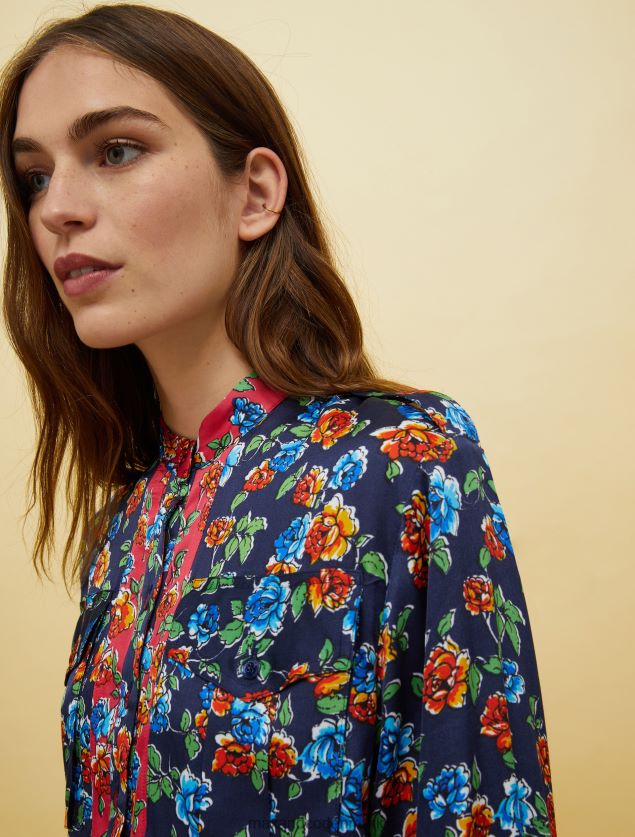 Kvinder mennesker, steder, farve safari kjole MAX&Co. marineblåt mønster B2Z2T673 beklædning